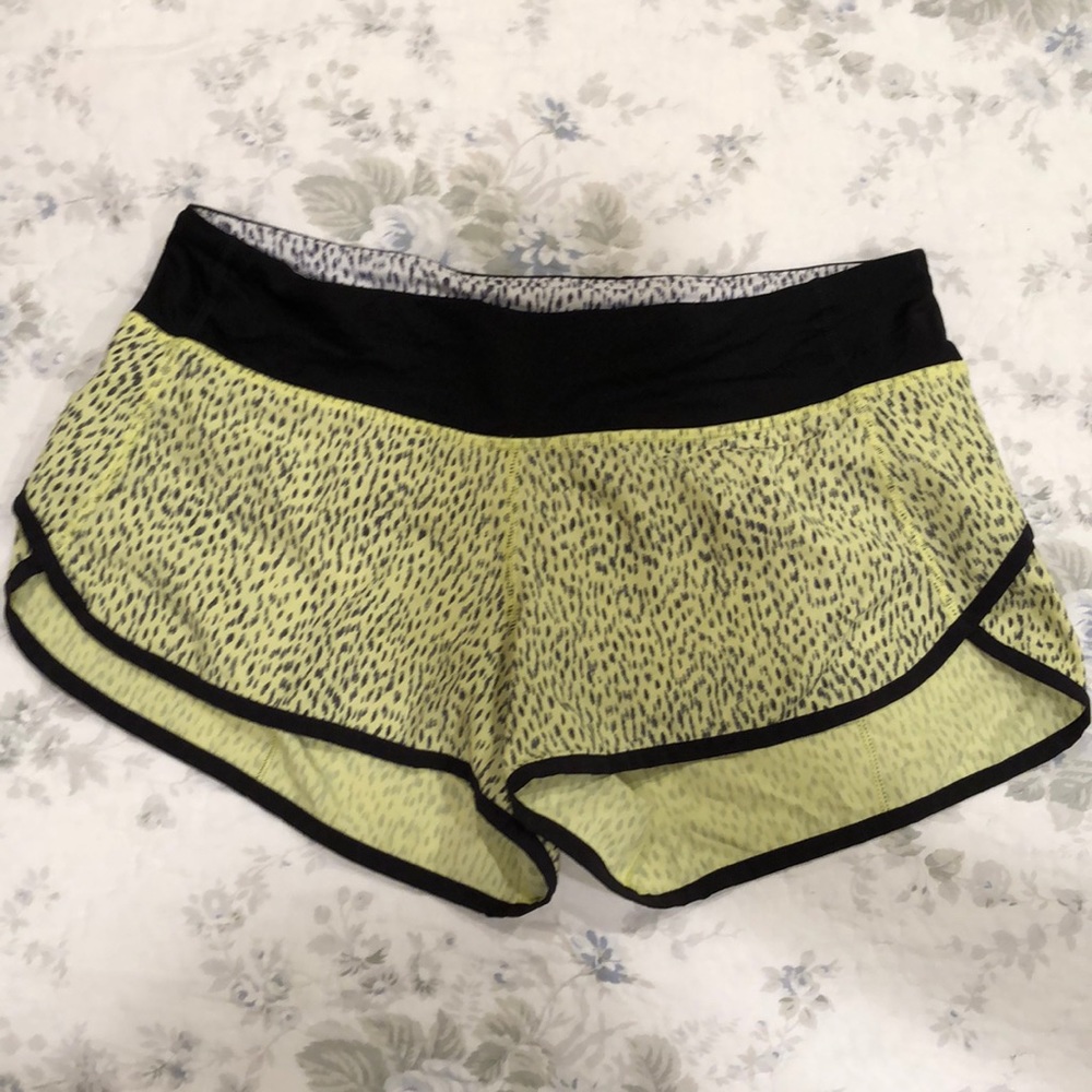 Lululemon Size 6 Neon Yellow Running Shorts